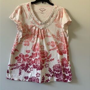 Sonoma Pink and White Floral Top